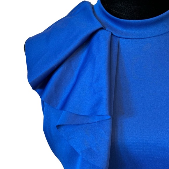 Side Ruffle Stretch Peplum Top - Picture 6 of 16